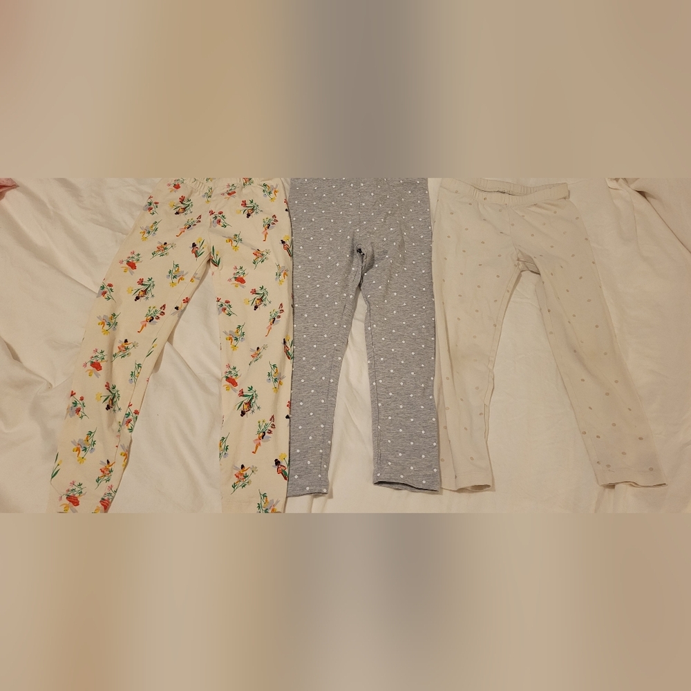 Old Navy and carters Kids Leggings Set - Floral, Gray Polka Dot, Cream